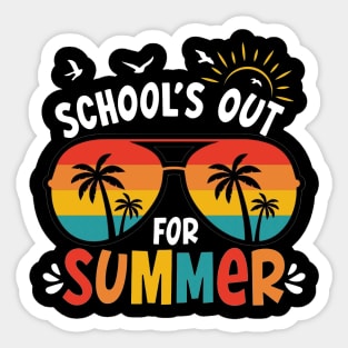 Retro Schools Out For Summer Last Day Of School Teacher Kids Sticker